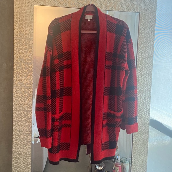 Vici - dee elly Black Rock Pocketed Plaid Cardigan - Picture 3 of 6